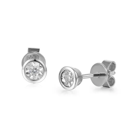 KOLCZYKI DIAMENTY SZTYFT BIAŁE ZŁOTO 0,08ct