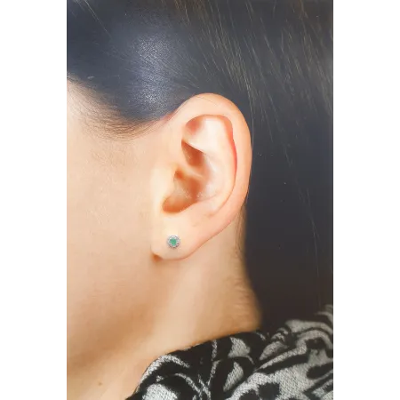 Złote 585 Kolczyki Szmaragd i Diamenty na Prezent