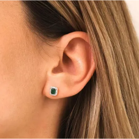 ZŁOTE 585 KOLCZYKI SZMARAGDY I DIAMENTY 