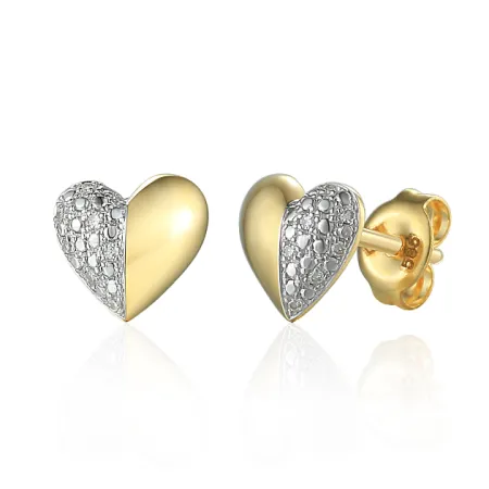 Kolczyki w Białym Złocie Serca Diamenty Próba 585