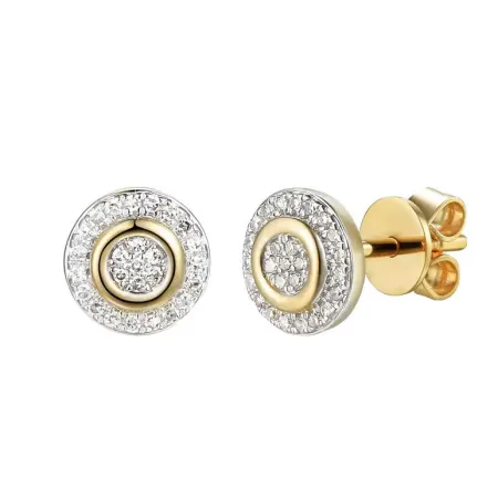 Złote Kolczyki Diamenty Sztyft pr 585