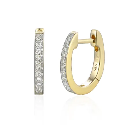 Złote 585 Kolczyki z Diamentami 