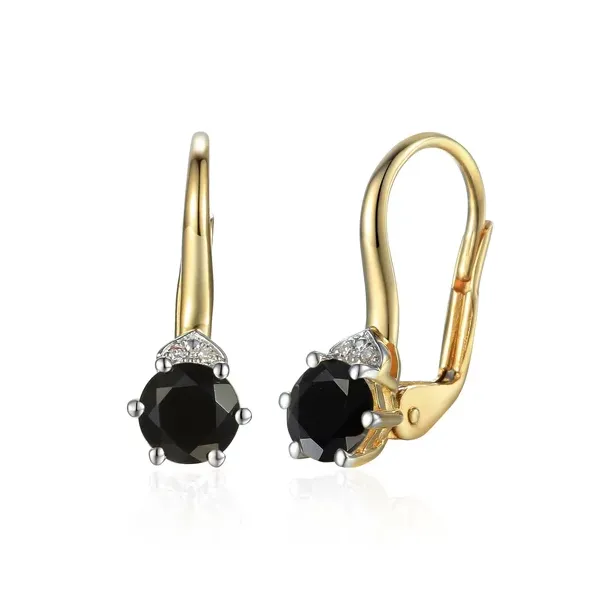 Złote Kolczyki Agat Diamenty pr 585 Patentka