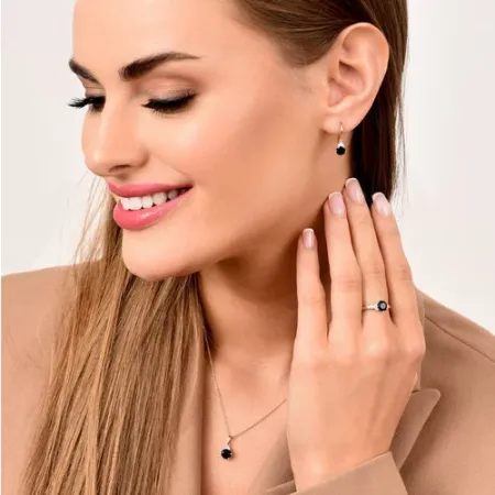 Złote Kolczyki Agat Diamenty pr 585 Patentka