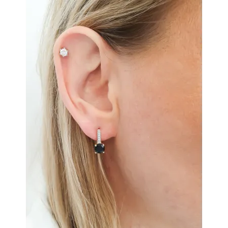 Złote 585 Kolczyki Agat Diamenty Angielskie