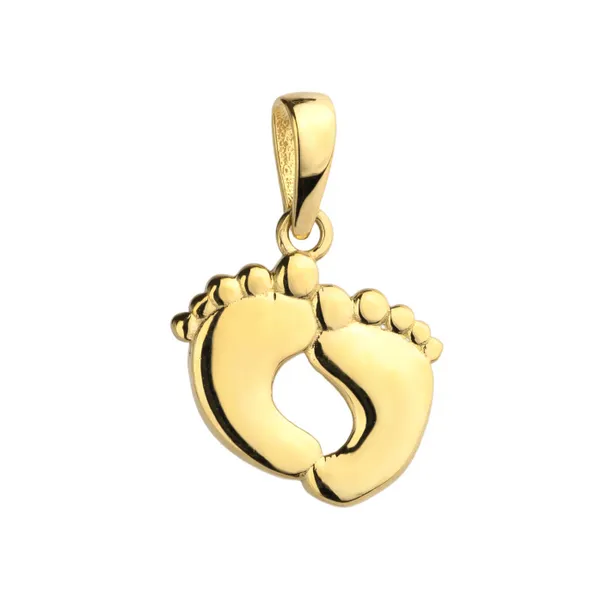 Złota Zawieszka Stópki Gładkie Grawer pr 585