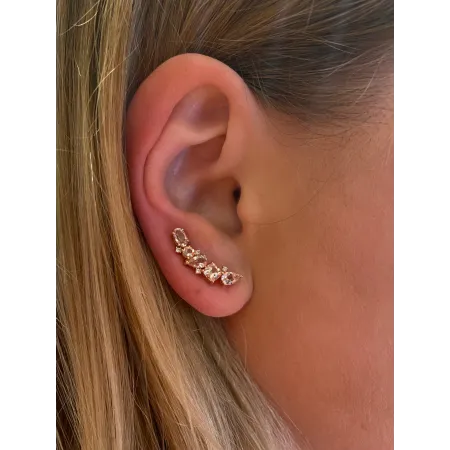 Kolczyki Nausznice Morganit Diamenty Różowe pr 585