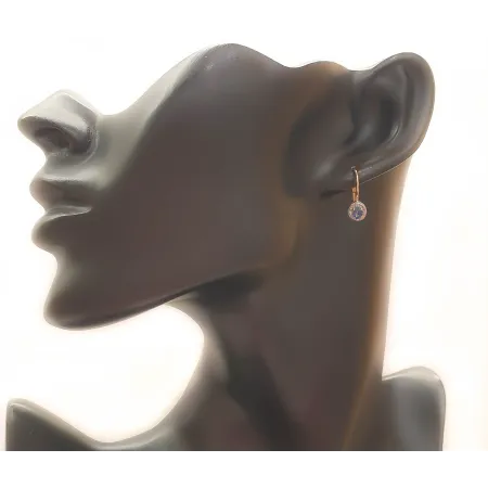 ZŁOTE 585 KOLCZYKI SZAFIR I DIAMENTY PATENTKA