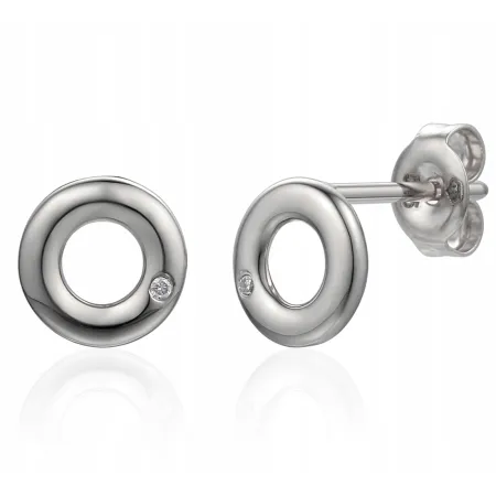 KOLCZYKI KÓŁKA DIAMENTY RÓŻOWE ZŁOTO PRÓBA 585