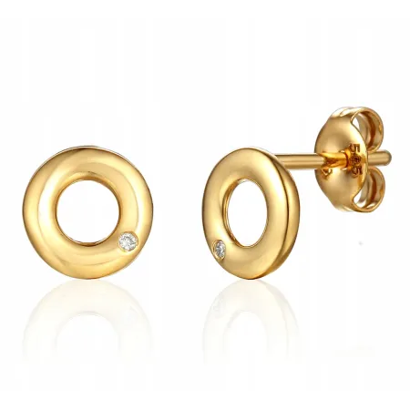 KOLCZYKI KÓŁKA DIAMENTY RÓŻOWE ZŁOTO PRÓBA 585