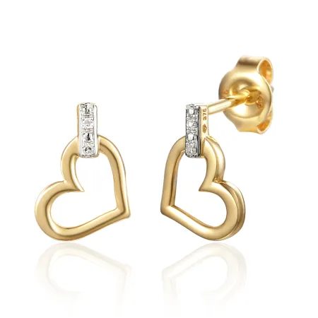 Kolczyki Złote z Diamentami Serca