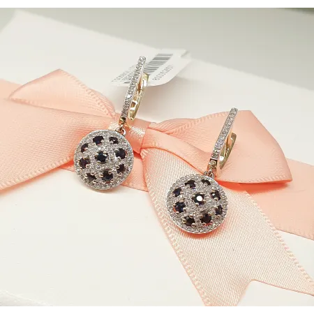 Złote Kolczyki z Rubinem i Diamentami Próba 585