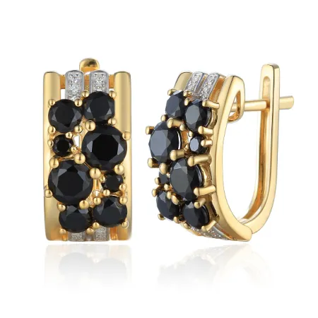 Eleganckie 585 Kolczyki Agaty Diamenty Angielskie