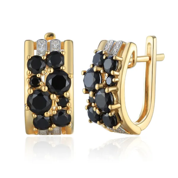 Eleganckie 585 Kolczyki Agaty Diamenty Angielskie