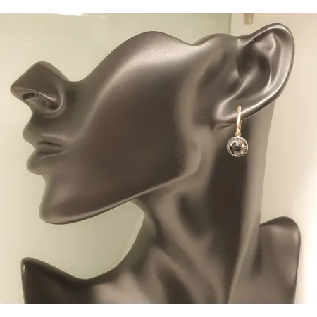 Złote Kolczyki Agat Czarne Diamenty Angielskie 585