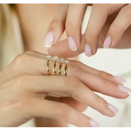 Złoty Pierścionek 585 Diament Laboratoryjny 0.50ct