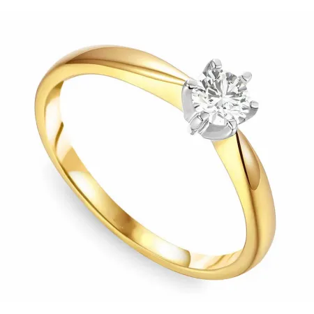Złoty Pierścionek 585 Diament Laboratoryjny 0.29ct