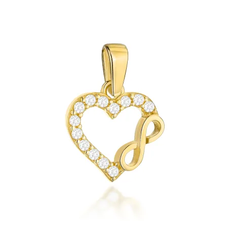 Złota Zawieszka 585 Serce Nieskończoność Cyrkonie