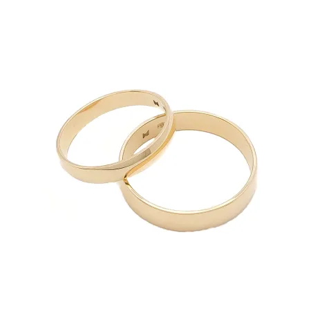 ZŁOTE 14K OBRĄCZKI PÓŁOKRĄGŁE 3 i 4 mm GRAWER