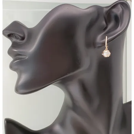 ELEGANCKIE KOLCZYKI PERŁY DIAMENTY 585 NA PREZENT