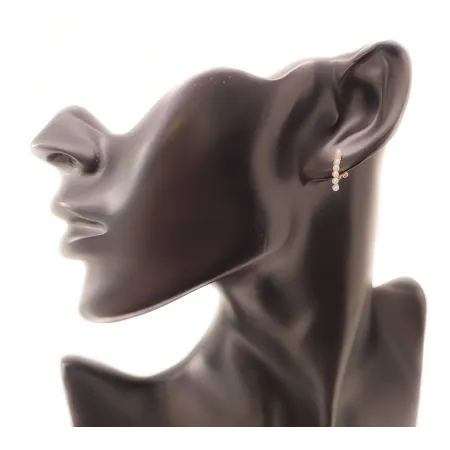 Eleganckie Kolczyki Perły Diamenty 585 Sztyft 