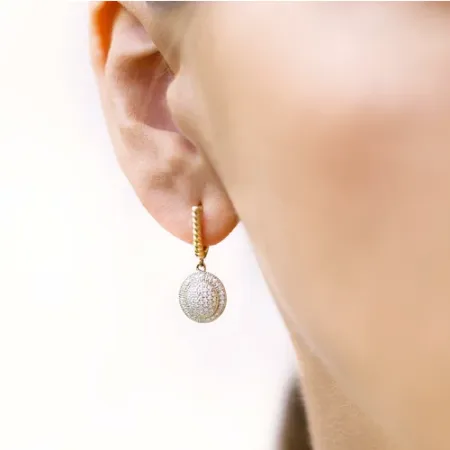 Złote Kolczyki Diamenty Angielskie Zapięcie pr 585