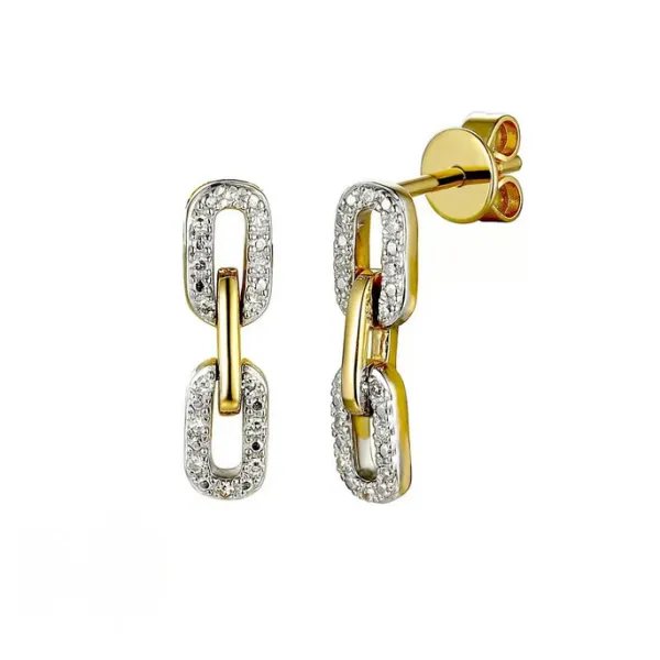 Złote 585 Kolczyki z Diamentami Sztyft na Prezent