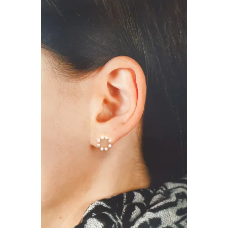 ZŁOTE 585 KOLCZYKI PERŁY SZTYFT NA PREZENT