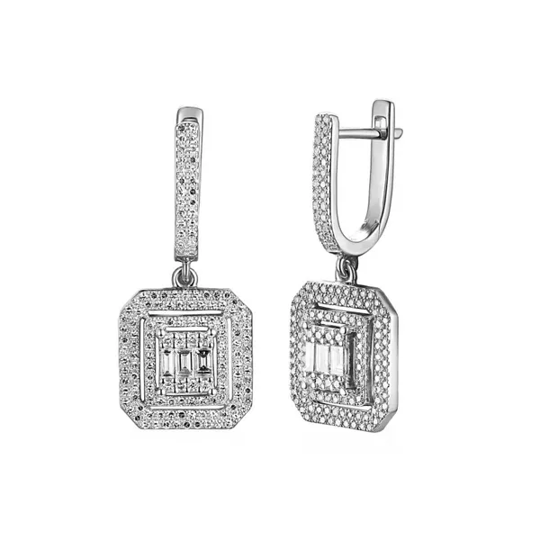 EKSKLUZYWNE KOLCZYKI DIAMENTY BIAŁE ZŁOTO PR 585