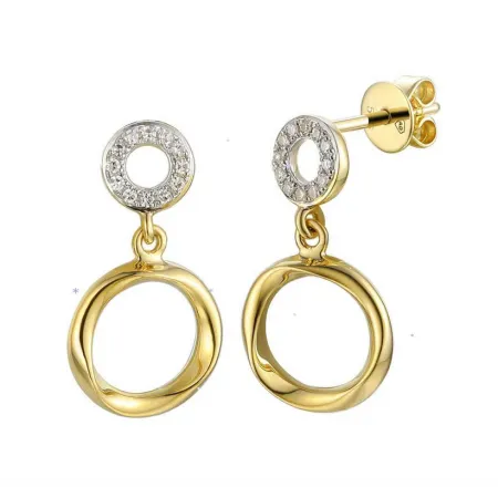 Złote  Kolczyki z Diamentami Kółka