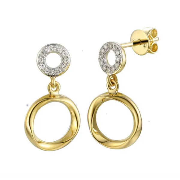 Złote  Kolczyki z Diamentami Kółka