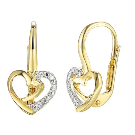 ZŁOTE 585 KOLCZYKI DIAMENTY SERCE