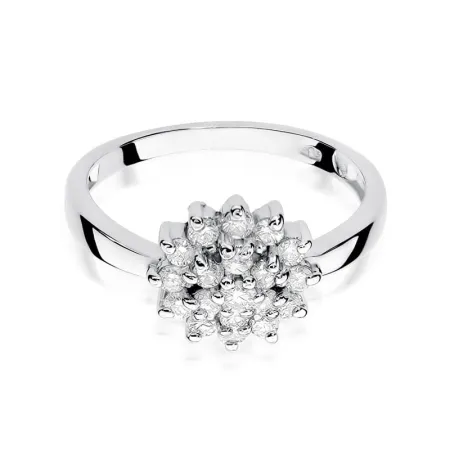 Złoty 585 Pierścionek Brylanty Różowe Złoto 