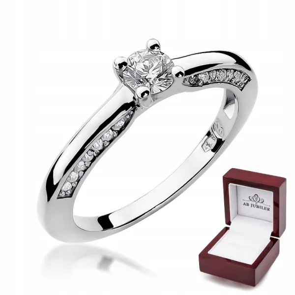 Pierścionek Zaręczynowy Białe Złoto Brylant 0,44ct