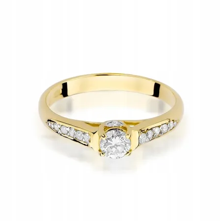 Złoty Elegancki Pierścionek z Brylantami 0.33 ct