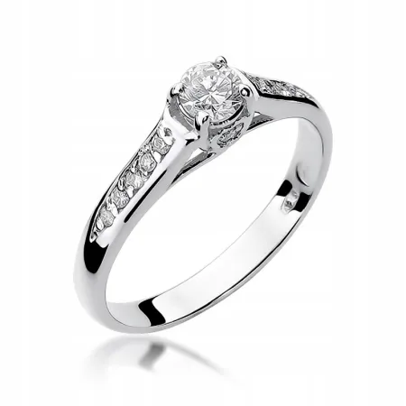 Złoty Elegancki Pierścionek z Brylantami 0.33 ct