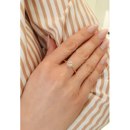 Pierścionek 585 Morganit Diamenty Różowe Złoto