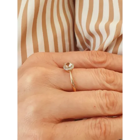 Pierścionek 585 Morganit Diamenty Różowe Złoto