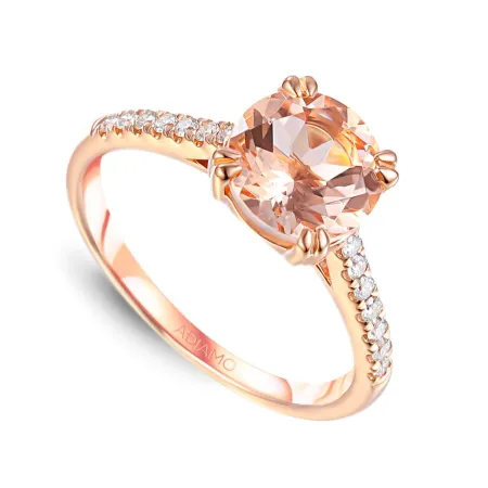 Pierścionek Morganit Diamenty pr 585 Różowe Złoto