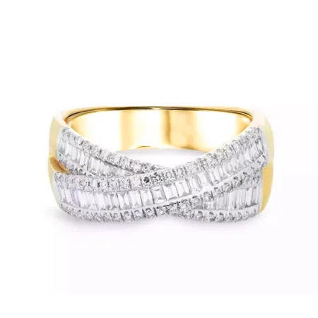 Złoty Ekskluzywny 585 Pierścionek Diamenty Grawer