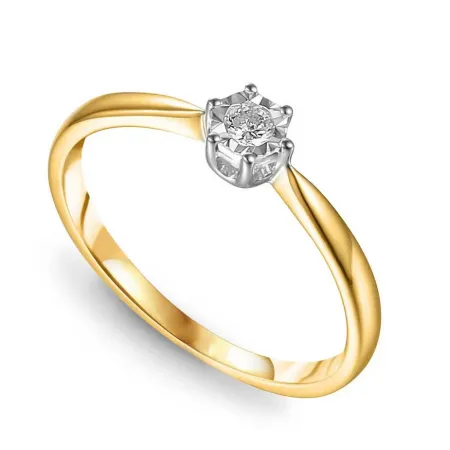 ZŁOTY PIERŚCIONEK ZARĘCZYNOWY 585 BRYLANT 0.14ct