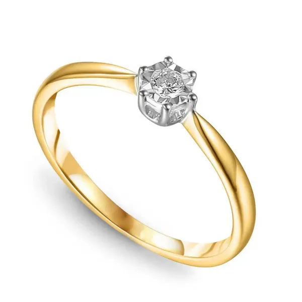 ZŁOTY PIERŚCIONEK ZARĘCZYNOWY 585 BRYLANT 0.14ct