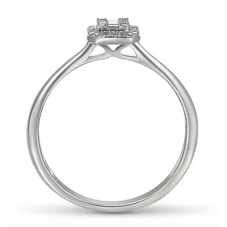 ZŁOTY PIERŚCIONEK DIAMENTY BAGIETKOWE BIAŁE ZŁOTO