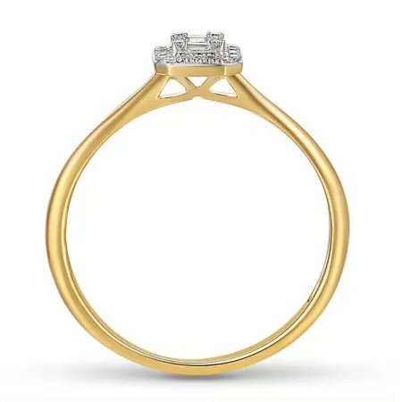 ZŁOTY PIERŚCIONEK 585 DIAMENTY BAGIETKOWE 