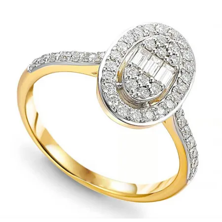 EKSKLUZYWNY 585 ZŁOTY PIERŚCIONEK Z DIAMENTAMI 