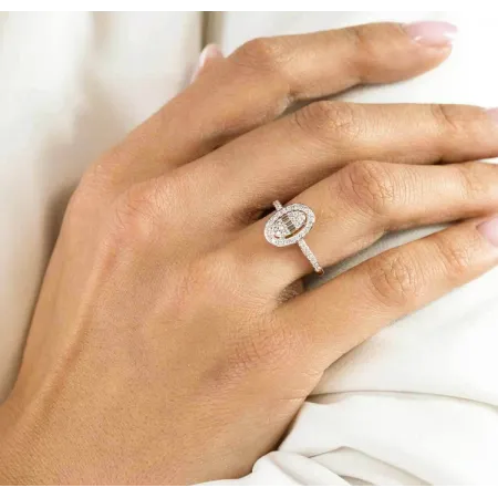 EKSKLUZYWNY 585 ZŁOTY PIERŚCIONEK Z DIAMENTAMI 