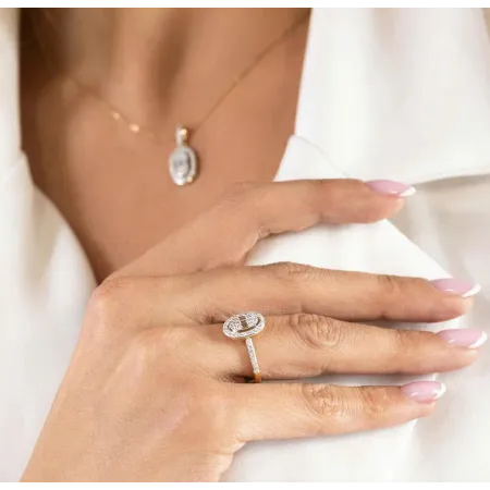 EKSKLUZYWNY 585 ZŁOTY PIERŚCIONEK Z DIAMENTAMI 