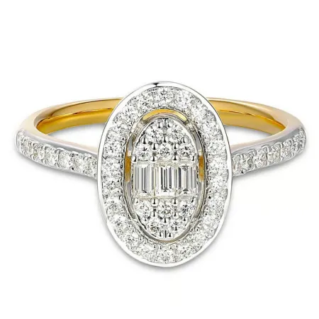 EKSKLUZYWNY 585 ZŁOTY PIERŚCIONEK Z DIAMENTAMI 