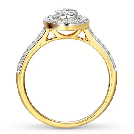 EKSKLUZYWNY 585 ZŁOTY PIERŚCIONEK Z DIAMENTAMI 