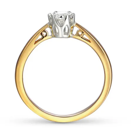 ZŁOTY 585 PIERŚCIONEK ZARĘCZYNOWY BRYLANT 0.14ct